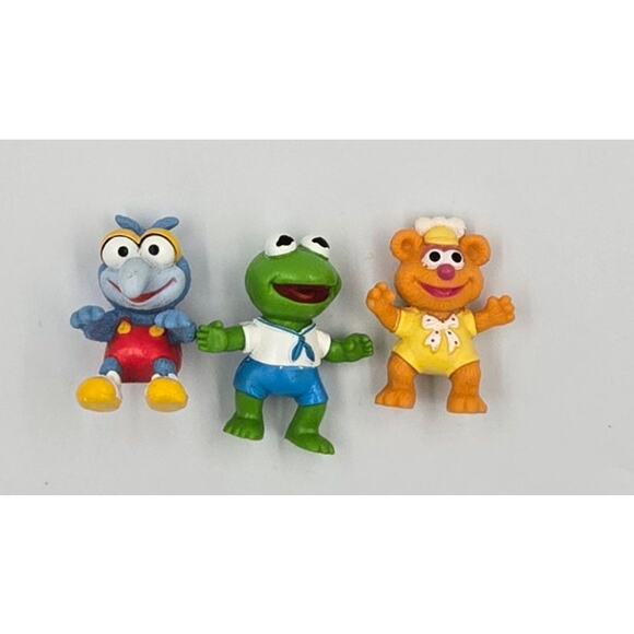 1986 Muppet Babies McDonalds Toys Fozzie Bear, Kermit the Frog, and Gonzo - Picture 1 of 12